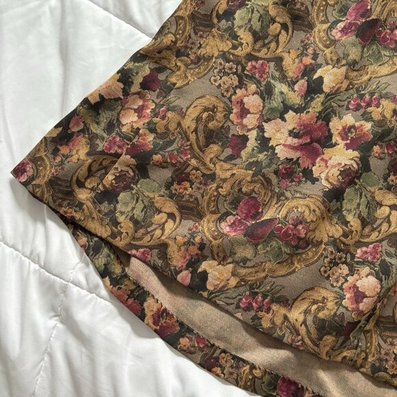 Vintage Maxi Skirt Pockets Womens Brown Floral Boho Fairy Grunge Peasant 90s - Picture 10 of 10